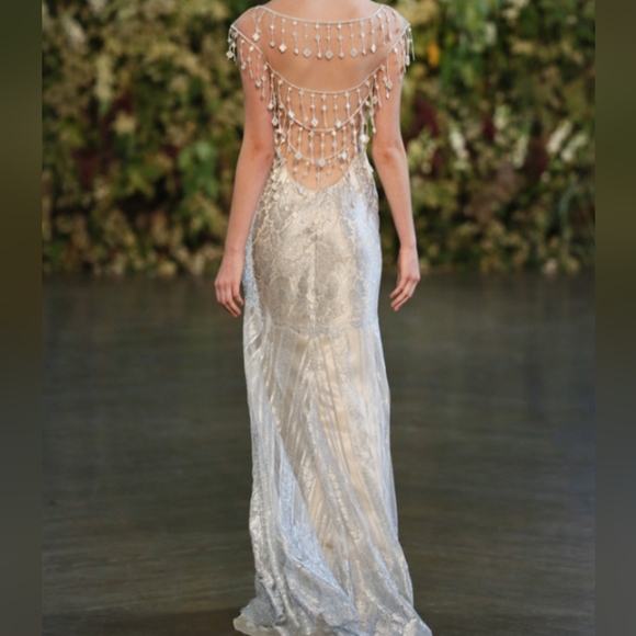 Claire Pettibone Florence Gothic Angel 2015 Vintage Couture Wedding Dress Size10 - Picture 8 of 16